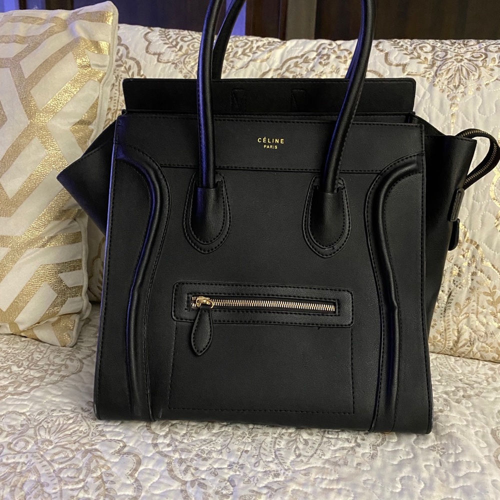 Mini luggage handbag in Drummed Calfskin black - Picture 4 of 6